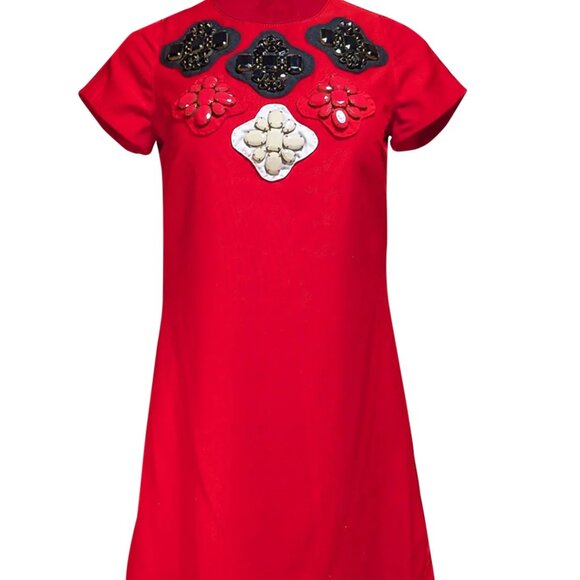 Karta Shift Dress M Embellished Beaded Mini Polyester Black Holiday Formal, XS - Picture 4 of 6